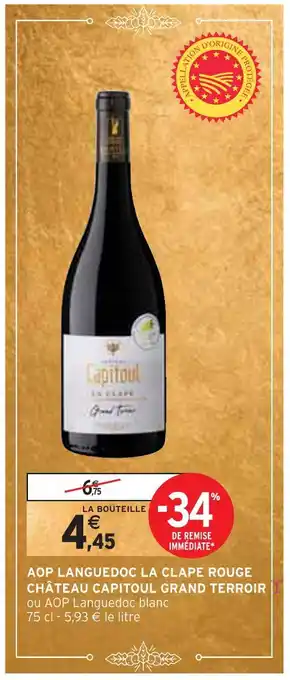 Intermarché Château capitoul aop languedoc la clape rouge grand terroir offre