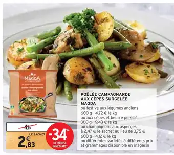 Intermarché Magda poêlée campagnarde aux cèpes surgelée offre