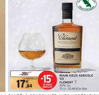 Intermarché Clément rhum vieux agricole v.o offre