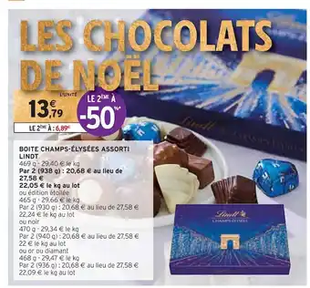 Intermarché Lindt boite champs-élysées assorti offre