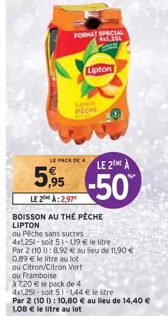 Intermarché Lipton boisson au thé pêche offre