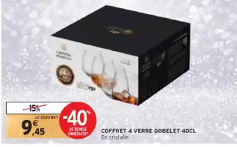Intermarché Coffret 4 verre gobelet 40cl offre