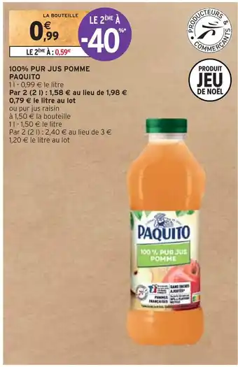 Intermarché Paquito 100% pur jus pomme offre