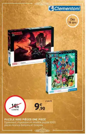 Intermarché Clementoni puzzle 1000 pièces one piece offre