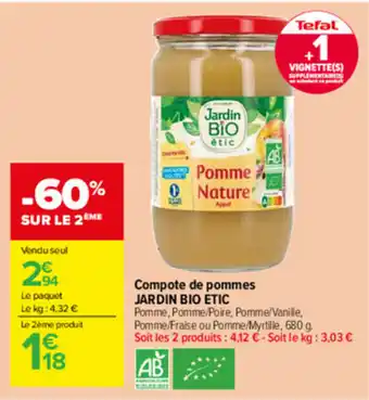 Carrefour Market Compote de pommes offre