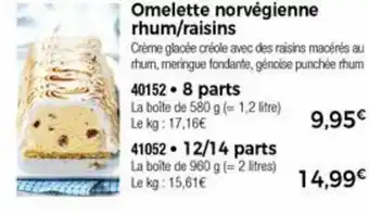 Thiriet Omelette Norvégienne Rhum/Raisins offre