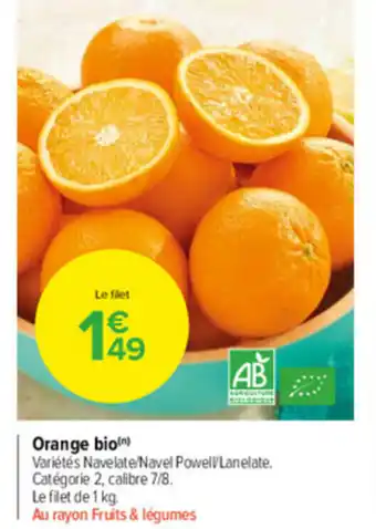 Carrefour Market Orange bio offre