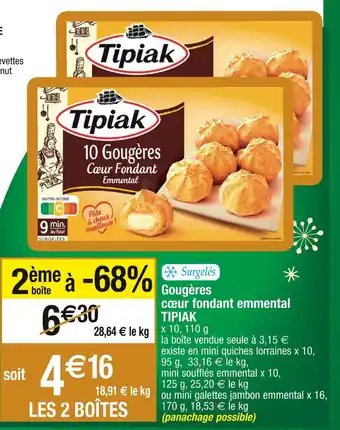 Tipiak gougères cœur fondant emmental