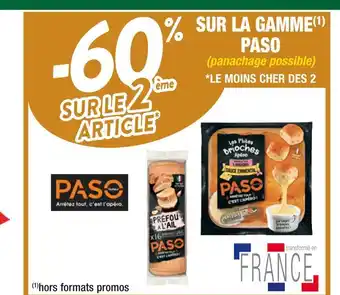 Cora x Carrefour 60% sur le 2ème artcile sur la gamme paso offre