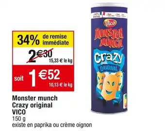 Cora x Carrefour Vico monster munch crazy original offre