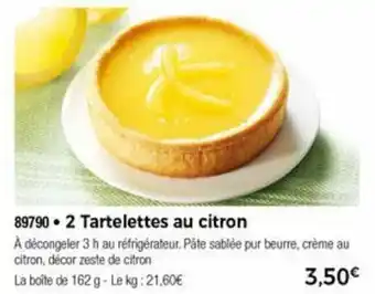 Thiriet 2 Tartelettes Au Citron offre