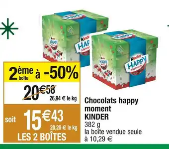 Cora x Carrefour Kinder chocolats happy moment offre