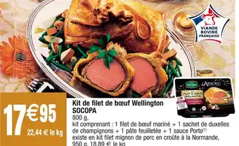 Cora x Carrefour Socopa kit de filet de bœuf wellington offre
