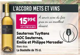 Tuyttens sauternes aoc sauternes, emilie et philippe mercadier