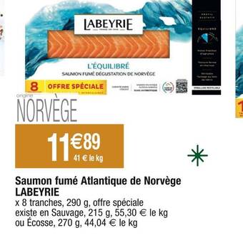 Cora Labeyrie saumon fumé atlantique de norvège offre