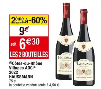Cora x Carrefour Haussmann côtes-du-rhône villages aoc 2022 offre