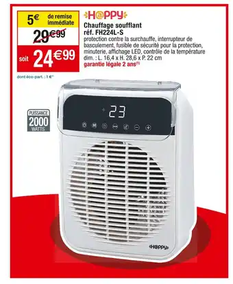 Cora x Carrefour Happy chauffage soufflant offre