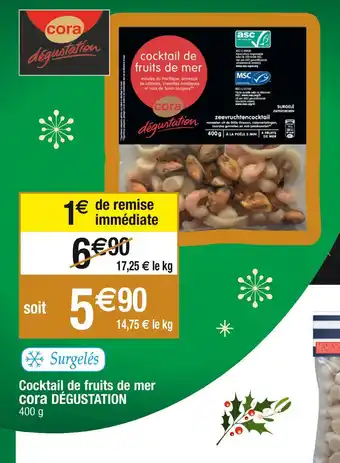 Cora x Carrefour Cora dégustation cocktail de fruits de mer offre