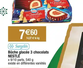 Cora x Carrefour Nestlé bûche glacée 3 chocolats offre