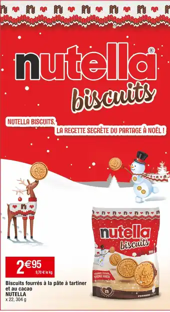 Cora x Carrefour Nutella biscuits fourrés à la pâte à tartiner et au cacao offre