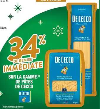 Cora x Carrefour De cecco 34 % de remise immédiate sur la gamme de pâtes de cecco offre