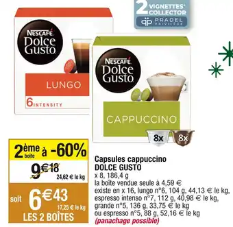 Cora x Carrefour Dolce gusto capsules cappuccino offre