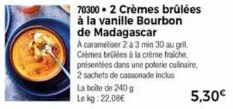 Thiriet 2 Crèmes Brûlées À La Vanille Bourbon offre