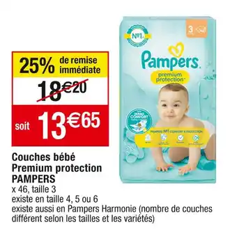 Cora x Carrefour Pampers couches bébé premium protection offre