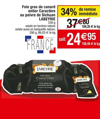 Cora x Carrefour Labeyrie foie gras de canard entier caractère au poivre de sichuan offre
