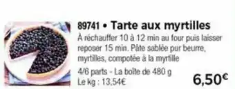 Thiriet Tarte Aux Myrtilles offre