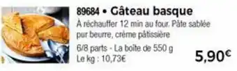 Thiriet Gâteau Basque offre
