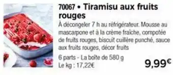 Thiriet Tiramisu Aux Fruits Rouges offre