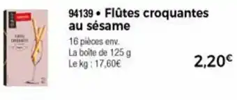 Thiriet Flûtes Croquantes Au Sésame offre