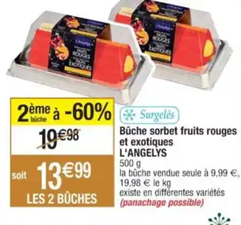 Cora x Carrefour Bûche sorbet fruits rouges et exotiques offre