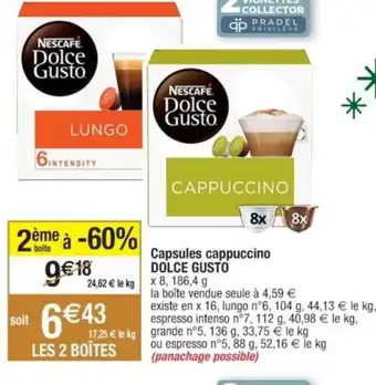 Capsules cappuccino DOLCE GUSTO