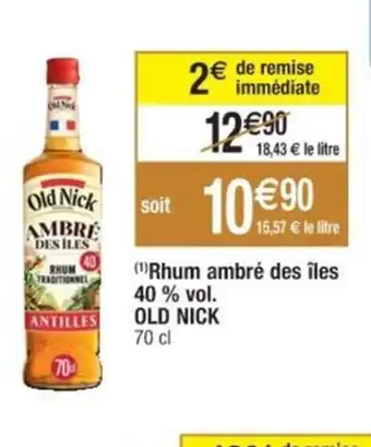 Cora x Carrefour Rhum ambré des îles 40 % vol. offre