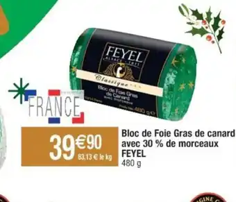 Cora x Carrefour Bloc de Foie Gras de canard avec 30 % de morceaux offre