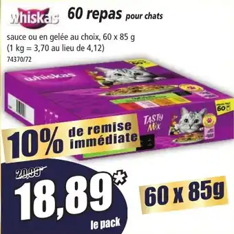 Norma Whiskas 60 repas pour chats offre