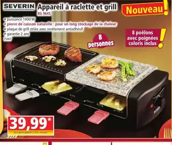 Norma SEVERIN Appareil à raclette et grill offre