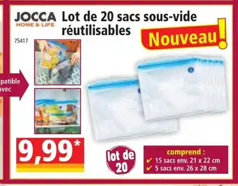 Norma JOCCA Lot de 20 sacs sous-vide réutilisables offre