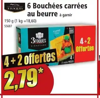 Norma 6 Bouchées carrées au beurre à garnir offre