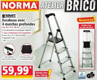 Norma Escabeau avec 4 marches profondes offre