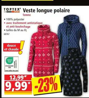 Norma TOPTEX Veste longue polaire offre