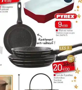 Kandy Lot de 3 poêles offre