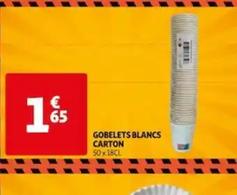 Auchan GOBELETS BLANCS CARTON offre