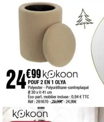 La Foir'Fouille POUF 2 EN 1 OLYA offre