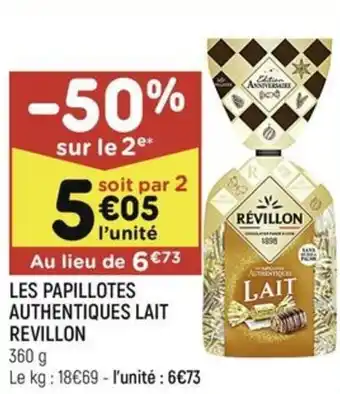 Leader Price LES PAPILLOTES AUTHENTIQUES LAIT REVILLON offre