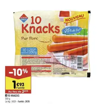 Leader Price 10 Knacks 25% de offre