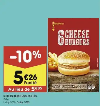 6 CHEESEBURGERS SURGELĂS 750 g