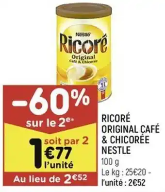 Leader Price RICORÉ ORIGINAL CAFÉ & CHICORÉE NESTLE offre